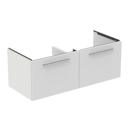 Immagine di Ideal Standard I.LIFE B mobile sottolavabo L.120 H.44 P.50.5 cm, con 2 cassetti esterni, interno colore antracite, colore bianco finitura opaco T5277DU