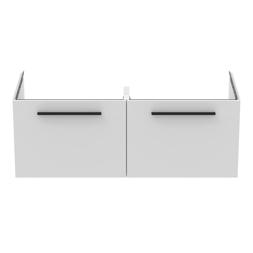 Immagine di Ideal Standard I.LIFE B mobile sottolavabo L.120 H.44 P.50.5 cm, con 2 cassetti esterni, interno colore antracite, colore bianco finitura opaco T5277DU