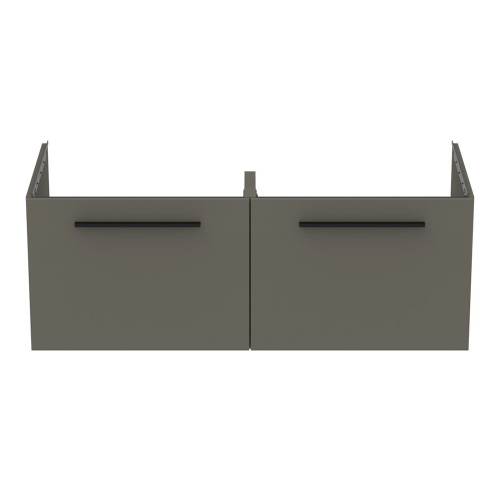 Immagine di Ideal Standard I.LIFE B mobile sottolavabo L.120 H.44 P.50.5 cm, con 2 cassetti esterni, interno colore antracite, colore grigio quarzo finitura opaco T5277NG