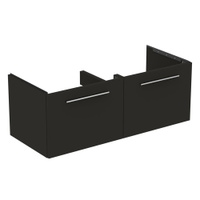 Immagine di Ideal Standard I.LIFE B mobile sottolavabo L.120 H.44 P.50.5 cm, con 2 cassetti esterni, interno colore antracite, colore grigio carbonio finitura opaco T5277NV