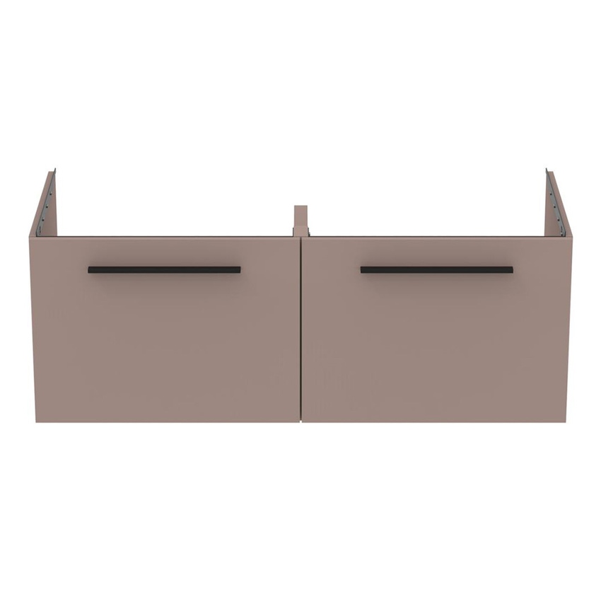 Immagine di Ideal Standard I.LIFE B set L.120 cm con mobile sottolavabo, colore greige finitura opaco, lavabo, colore bianco finitura lucido, specchio rettangolare T5277NH+T460201