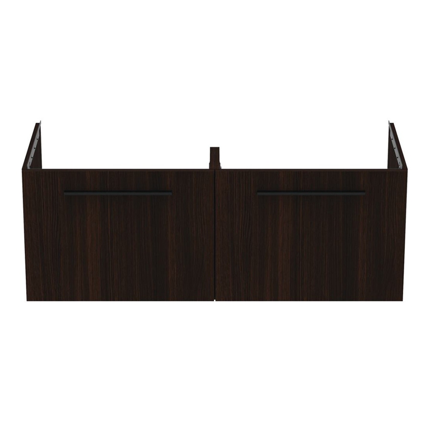 Immagine di Ideal Standard I.LIFE B mobile sottolavabo L.120 H.44 P.50.5 cm, con 2 cassetti esterni, interno colore antracite, finitura quercia scura T5277NW