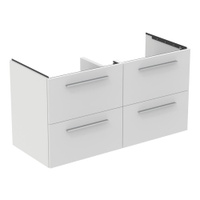 Immagine di Ideal Standard I.LIFE B mobile sottolavabo L.120 H.63 P.50.5 cm, con 4 cassetti esterni, interno colore antracite, colore bianco finitura opaco T5278DU