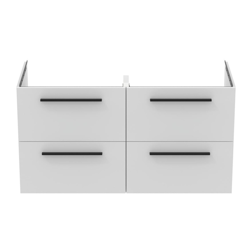 Immagine di Ideal Standard I.LIFE B mobile sottolavabo L.120 H.63 P.50.5 cm, con 4 cassetti esterni, interno colore antracite, colore bianco finitura opaco T5278DU