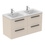 Immagine di Ideal Standard I.LIFE B set L.120 cm con mobile sottolavabo, colore sabbia finitura opaco, lavabo colore bianco finitura lucido, specchio rettangolare T5278NF+T460201