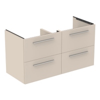 Immagine di Ideal Standard I.LIFE B mobile sottolavabo L.120 H.63 P.50.5 cm, con 4 cassetti esterni, interno colore antracite, colore sabbia finitura opaco T5278NF