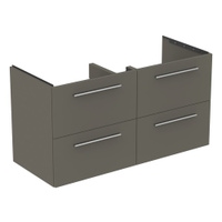 Immagine di Ideal Standard I.LIFE B mobile sottolavabo L.120 H.63 P.50.5 cm, con 4 cassetti esterni, interno colore antracite, colore grigio quarzo finitura opaco T5278NG
