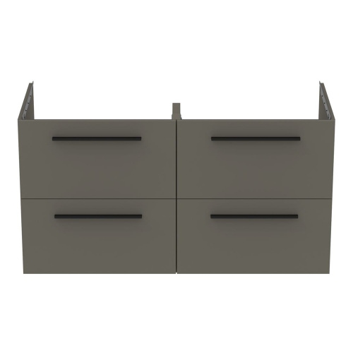 Immagine di Ideal Standard I.LIFE B mobile sottolavabo L.120 H.63 P.50.5 cm, con 4 cassetti esterni, interno colore antracite, colore grigio quarzo finitura opaco T5278NG