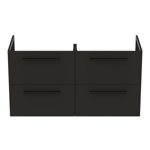 Immagine di Ideal Standard I.LIFE B mobile sottolavabo L.120 H.63 P.50.5 cm, con 4 cassetti esterni, interno colore antracite, colore grigio carbonio finitura opaco T5278NV