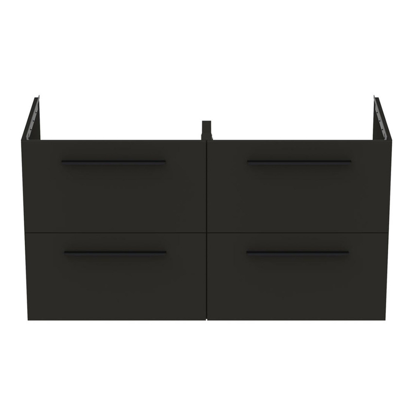 Immagine di Ideal Standard I.LIFE B mobile sottolavabo L.120 H.63 P.50.5 cm, con 4 cassetti esterni, interno colore antracite, colore grigio carbonio finitura opaco T5278NV
