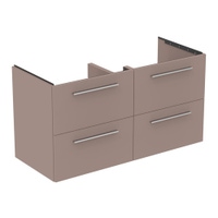 Immagine di Ideal Standard I.LIFE B mobile sottolavabo L.120 H.63 P.50.5 cm, con 4 cassetti esterni, interno colore antracite, colore greige finitura opaco T5278NH