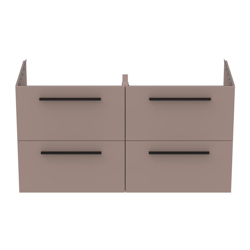 Immagine di Ideal Standard I.LIFE B set L.120 cm con mobile sottolavabo, colore greige finitura opaco, lavabo colore bianco finitura lucido, specchio rettangolare T5278NH+T460201