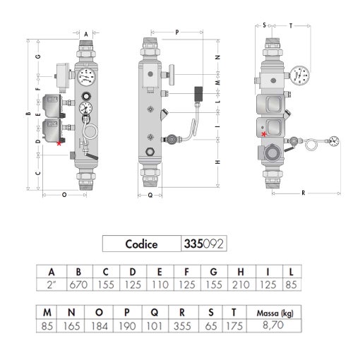 Immagine di Caleffi Collettore portastrumenti ed accessori INAIL 2" 335092