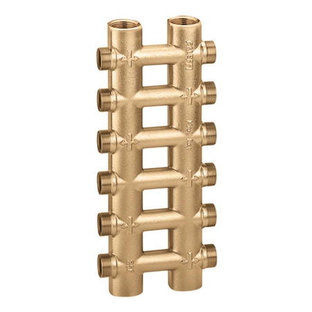 Immagine di Caleffi Collettore complanare fuso monoblocco 2+2 derivazioni x 3/4" 356502