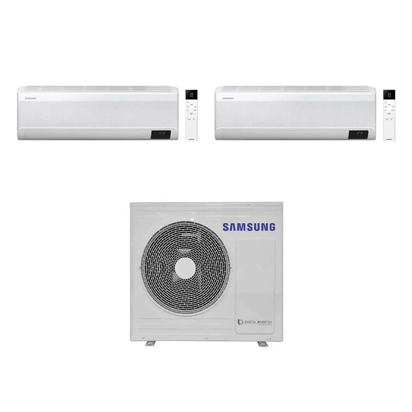 Immagine di Samsung WINDFREE ELITE R32 Climatizzatore a parete dual split inverter Wi-Fi bianco | unità esterna 6.8 kW unità interne 9000+9000 BTU AJ068TXJ3KG/EU+AR[09|09]CXCAAWKNEU