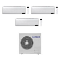 Immagine di Samsung WINDFREE ELITE R32 Climatizzatore a parete trial split inverter Wi-Fi bianco | unità esterna 8 kW unità interne 7000+7000+7000 BTU AJ080TXJ4KG/EU+AR[07|07|07]CXCAAWKNEU