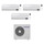 Samsung WINDFREE ELITE R32 Climatizzatore a parete trial split inverter Wi-Fi bianco | unità esterna 8 kW unità interne 7000+12000+12000 BTU AJ080TXJ4KG/EU+AR[07|12|12]CXCAAWKNEU