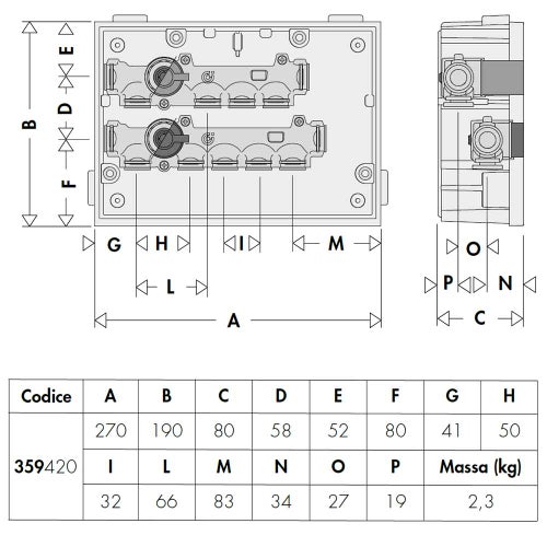 Immagine di Caleffi Collettori di distribuzione idrosanitaria preassemblati in cassetta con intercettazioni generali 359420