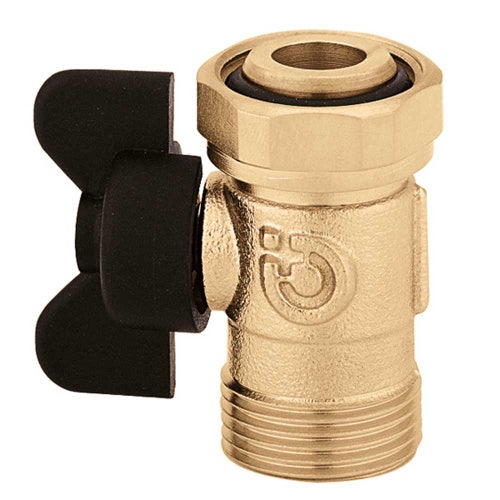 Immagine di Caleffi Rubinetto di intercettazione a sfera, per derivazioni dei collettori. Con manopola 385000