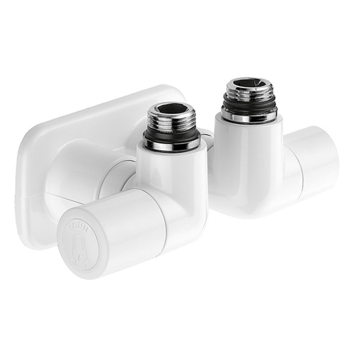 Immagine di Caleffi Valvola termostatizzabile, attacchi a doppia squadra, versione sinistra e finitura bianca 400411