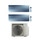 Daikin EMURA R32 Climatizzatore a parete dual split inverter Wi-Fi silver | unità esterna 5 kW unità interne 7000+7000 BTU 3MXM52A9+FTXJ[20|20]AS