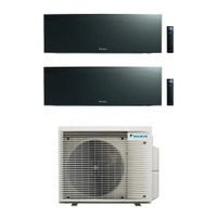 Immagine di Daikin EMURA R32 Climatizzatore a parete dual split inverter Wi-Fi black | unità esterna 6.8 kW unità interne 7000+18000 BTU 4MXM68A9+FTXJ[20|50]AB