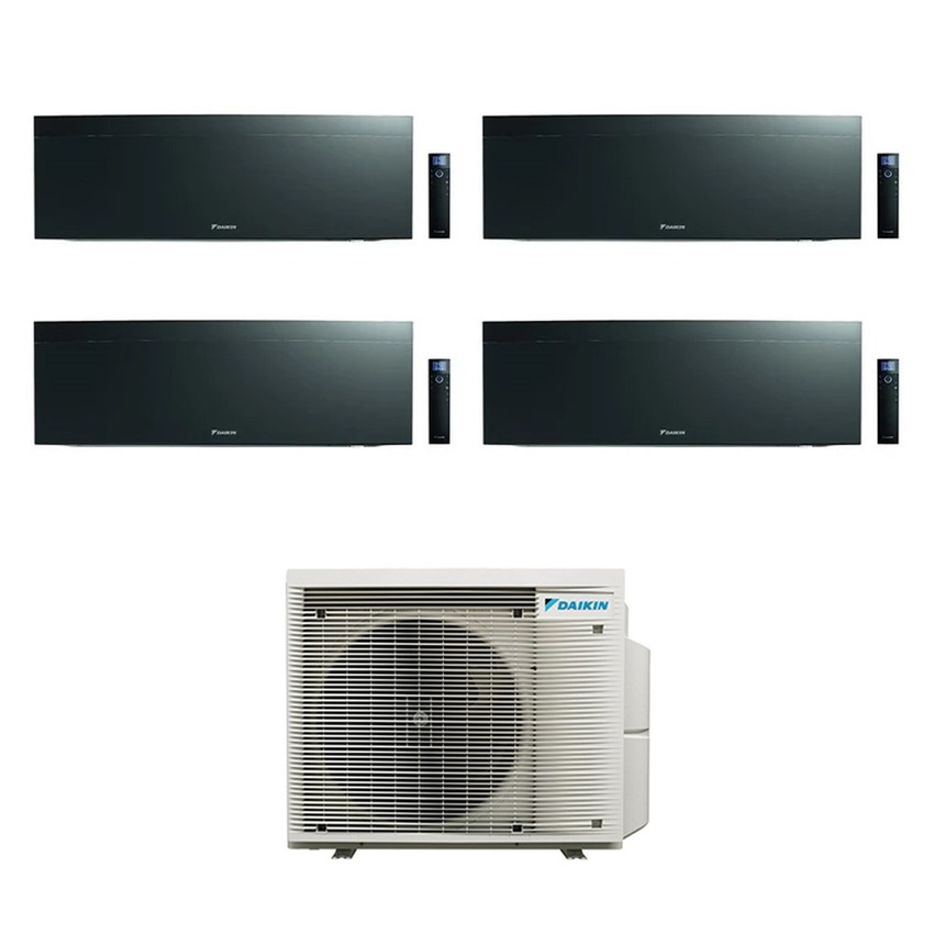 Immagine di Daikin EMURA R32 Climatizzatore a parete quadri split inverter Wi-Fi black | unità esterna 7.8 kW unità interne 7000+7000+9000+12000 BTU 5MXM90A9+FTXJ[20|20|25|35]AB