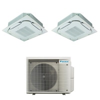 Immagine di Daikin FCAG-B Cassetta Round Flow R32 Climatizzatore a cassetta dual split inverter | unità esterna 6.8 kW unità interne 12000+18000 BTU 4MXM68A9+FCAG[35|50]B