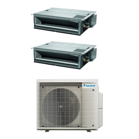 Immagine di Daikin FDXM-F9 Canalizzabile ultrapiatta R32 Climatizzatore canalizzabile dual split inverter | unità esterna 4 kW unità interne 9000+9000 BTU 3MXM40A9+FDXM[25|25]F9