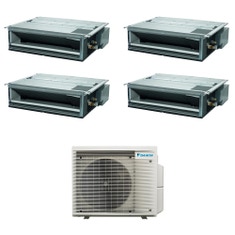 Immagine di Daikin FDXM-F9 Canalizzabile ultrapiatta R32 Climatizzatore canalizzabile quadri split inverter | unità esterna 7.4 kW unità interne 9000+12000+12000+12000 BTU 4MXM80A9+FDXM[25|35|35|35]F9