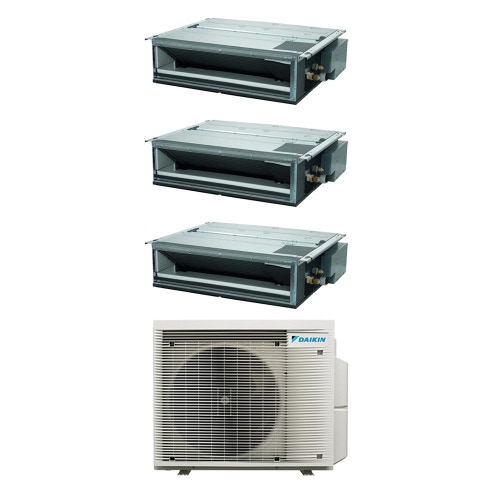 Immagine di Daikin FDXM-F9 Canalizzabile ultrapiatta R32 Climatizzatore canalizzabile trial split inverter | unità esterna 7.8 kW unità interne 18000+18000+18000 BTU 5MXM90A9+FDXM[50|50|50]F9