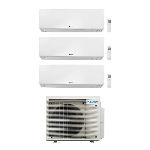 Immagine di Daikin PERFERA R32 Climatizzatore a parete trial split inverter Wi-Fi bianco | unità esterna 7.8 kW unità interne 5000+5000+15000 BTU 5MXM90A9+CTXM[15|15]R+FTXM[42]R