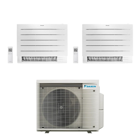 Immagine di Daikin PERFERA Pavimento R32 Climatizzatore a pavimento dual split inverter Wi-Fi bianco | unità esterna 6.5 kW unità interne 7000+7000 BTU 2MXM68A9+CVXM[20|20]A9