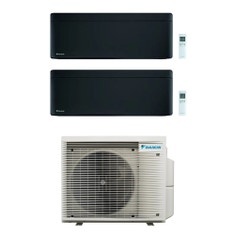 Immagine di Daikin STYLISH R32 Climatizzatore a parete dual split inverter Wi-Fi nero | unità esterna 7.4 kW unità interne 5000+9000 BTU 4MXM80A9+CTXA[15]BB+FTXA[25]BB