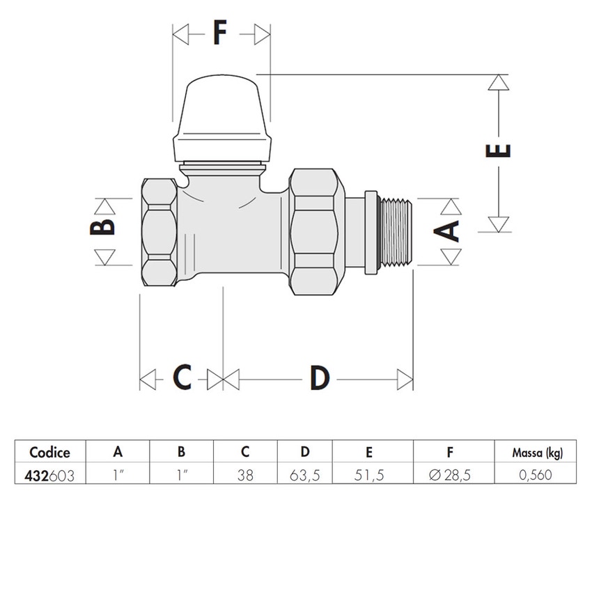 Immagine di Caleffi Detentore attacchi diritti, per tubo in ferro 1" senza tenuta gomma 432603