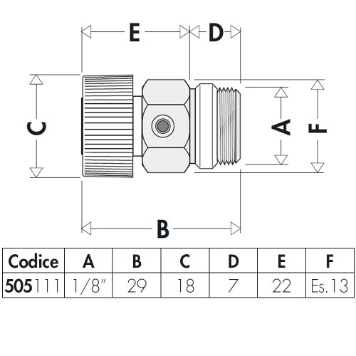 Immagine di Caleffi Valvolina manuale di sfogo aria per radiatori con filetto a tenuta PTFE 1/8" M 505111
