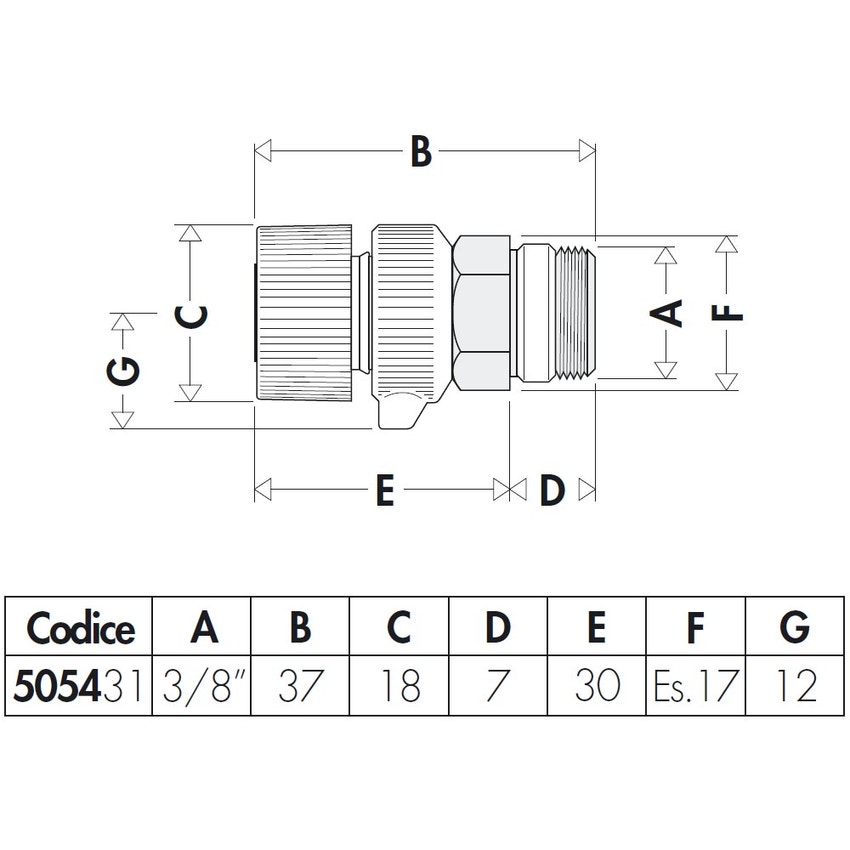 Immagine di Caleffi Valvolina manuale di sfogo aria per radiatori con scarico orientabile 3/8” M 505431