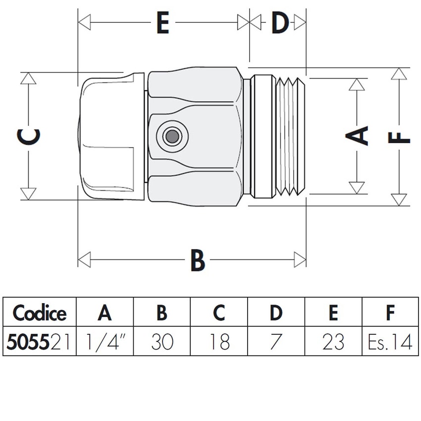 Immagine di Caleffi Valvolina manuale di sfogo aria per radiatori con sede di tenuta in gomma 1/4” M 505521