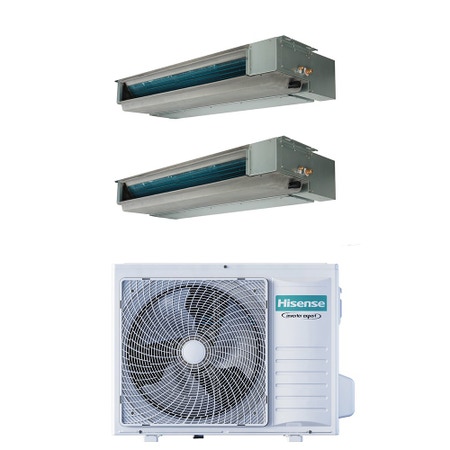 Immagine di Hisense CANALIZZABILE commerciale R32 Climatizzatore canalizzabile dual split inverter | unità esterna 5.2 kW unità interne 9000+9000 BTU 3AMW52U4RJC+ADT[26|26]UX4RBL8