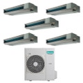 Immagine di Hisense CANALIZZABILE commerciale R32 Climatizzatore canalizzabile penta split inverter | unità esterna 12.5 kW unità interne 9000+9000+9000+9000+9000 BTU 5AMW125U4RTA+ADT[26|26|26|26|26]UX4RBL8