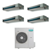 Immagine di Hisense CANALIZZABILE commerciale R32 Climatizzatore canalizzabile quadri split inverter Wi-Fi optional | unità esterna 12.5 kW unità interne 9000+9000+9000+9000 BTU 5AMW125U4RTA+ADT[26|26|26|26]UX4RBL8