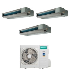 Immagine di Hisense CANALIZZABILE commerciale R32 Climatizzatore canalizzabile trial split inverter Wi-Fi optional | unità esterna 8 kW unità interne 9000+12000+12000 BTU 4AMW81U4RJC+ADT[26|35|35]UX4RBL8