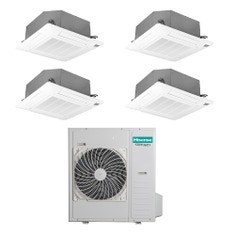 Immagine di Hisense CASSETTA commerciale R32 Climatizzatore a cassetta quadri split inverter Wi-Fi optional bianco | unità esterna 12.5 kW unità interne 9000+9000+9000+9000 BTU 5AMW125U4RTA+ACT[26|26|26|26]UR4RCC8