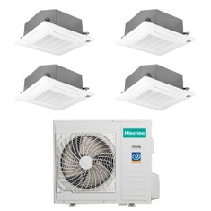 Immagine di Hisense CASSETTA commerciale R32 Climatizzatore a cassetta quadri split inverter Wi-Fi optional bianco | unità esterna 8 kW unità interne 9000+9000+9000+9000 BTU 4AMW81U4RJC+ACT[26|26|26|26]UR4RCC8