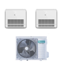 Immagine di Hisense CONSOLE commerciale R32 Climatizzatore console da pavimento dual split inverter Wi-Fi bianco | unità esterna 5.2 kW unità interne 9000+9000 BTU 3AMW52U4RJC+AKT[26|26]UR4RSK8