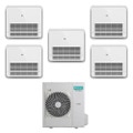 Immagine di Hisense CONSOLE commerciale R32 Climatizzatore console da pavimento penta split inverter Wi-Fi bianco | unità esterna 12.5 kW unità interne 9000+9000+9000+9000+9000 BTU 5AMW125U4RTA+AKT[26|26|26|26|26]UR4RSK8