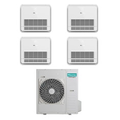 Immagine di Hisense CONSOLE commerciale R32 Climatizzatore console da pavimento quadri split inverter Wi-Fi bianco | unità esterna 12.5 kW unità interne 9000+9000+9000+9000 BTU 5AMW125U4RTA+AKT[26|26|26|26]UR4RSK8