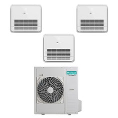 Immagine di Hisense CONSOLE commerciale R32 Climatizzatore console da pavimento trial split inverter Wi-Fi bianco | unità esterna 12.5 kW unità interne 9000+9000+18000 BTU 5AMW125U4RTA+AKT[52]UR4RJK8+AKT[26|26]UR4RSK8