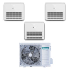 Immagine di Hisense CONSOLE commerciale R32 Climatizzatore console da pavimento trial split inverter Wi-Fi bianco | unità esterna 6.3 kW unità interne 9000+9000+9000 BTU 3AMW62U4RJC+AKT[26|26|26]UR4RSK8