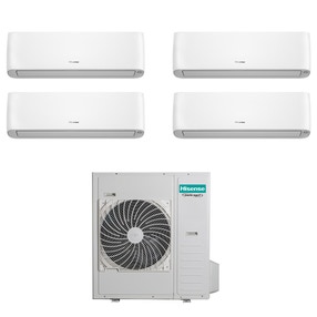 Immagine di Hisense ENERGY PRO PLUS R32 Climatizzatore a parete quadri split inverter Wi-Fi bianco | unità esterna 12.5 kW unità interne 12000+12000+12000+12000 BTU 5AMW125U4RTA+QE[35|35|35|35]XV2AG